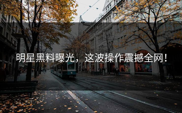 明星黑料曝光，这波操作震撼全网！